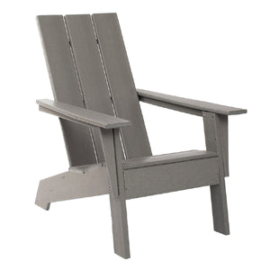 Homeroots 31" Gray Heavy Duty Plastic Adirondack Chair - Chic Outdoor Seating For Stylish Relaxation & Comfort  Plastic 483892