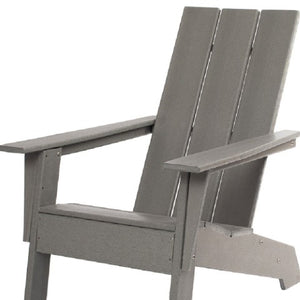 Homeroots 31" Gray Heavy Duty Plastic Adirondack Chair - Chic Outdoor Seating For Stylish Relaxation & Comfort  Plastic 483892
