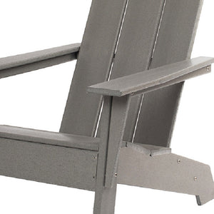 Homeroots 31" Gray Heavy Duty Plastic Adirondack Chair - Chic Outdoor Seating For Stylish Relaxation & Comfort  Plastic 483892
