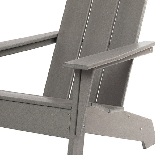 Homeroots 31" Gray Heavy Duty Plastic Adirondack Chair - Chic Outdoor Seating For Stylish Relaxation & Comfort  Plastic 483892