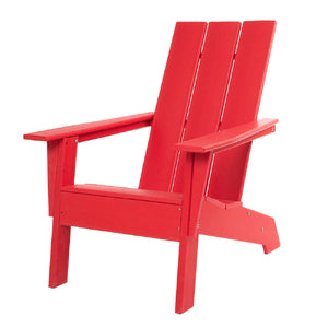 Homeroots 31" Red Heavy Duty Plastic Adirondack Chair - Chic Outdoor Seating For Stylish Relaxation & Comfort  Plastic 483893