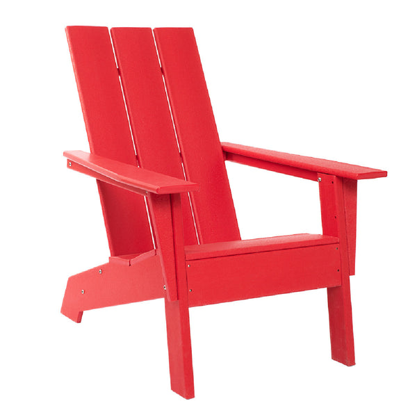 Homeroots 31" Red Heavy Duty Plastic Adirondack Chair - Chic Outdoor Seating For Stylish Relaxation & Comfort  Plastic 483893