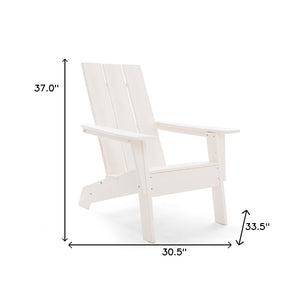 Homeroots 31" White Heavy Duty Plastic Adirondack Chair - Chic Outdoor Seating With Comfort & Style For All Spaces  Plastic 483894