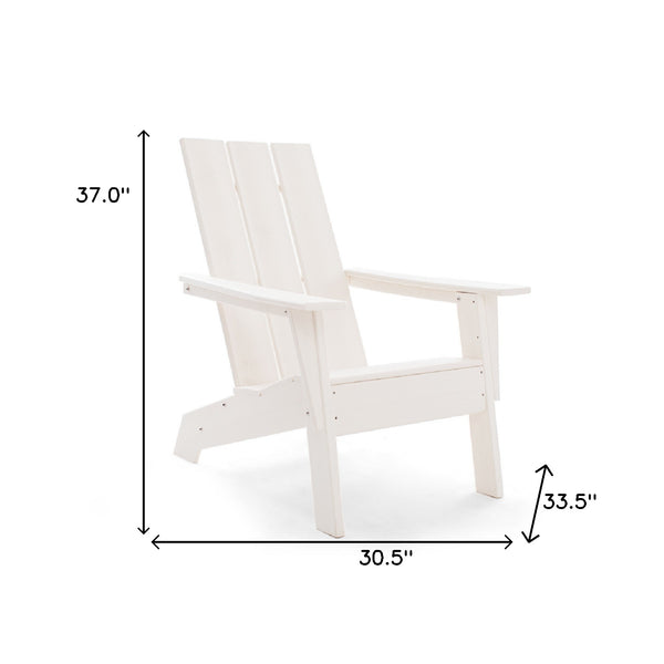 Homeroots 31" White Heavy Duty Plastic Adirondack Chair - Chic Outdoor Seating With Comfort & Style For All Spaces  Plastic 483894