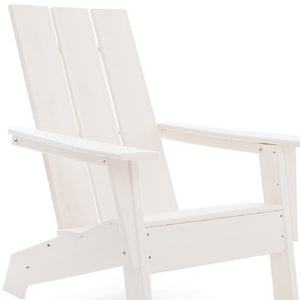 Homeroots 31" White Heavy Duty Plastic Adirondack Chair - Chic Outdoor Seating With Comfort & Style For All Spaces  Plastic 483894