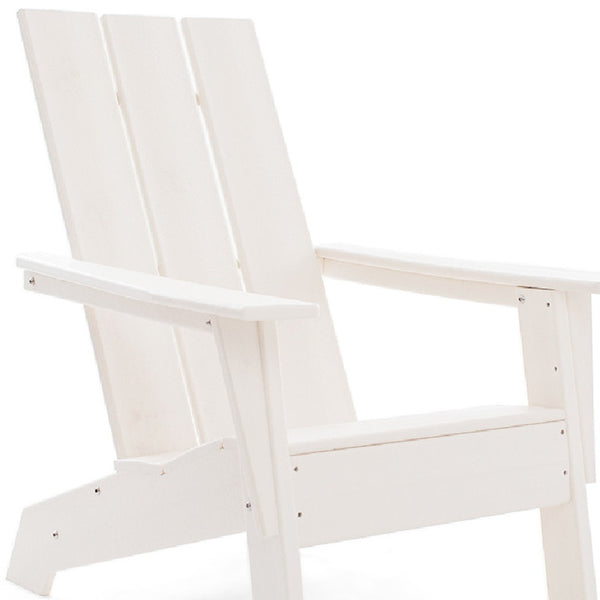 Homeroots 31" White Heavy Duty Plastic Adirondack Chair - Chic Outdoor Seating With Comfort & Style For All Spaces  Plastic 483894