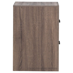 English Elm Brantford Barrel 2-Drawer Nightstand with Rustic Barrel Finish, Matte Bronze Handles, Ample Storage Oak B062P344906