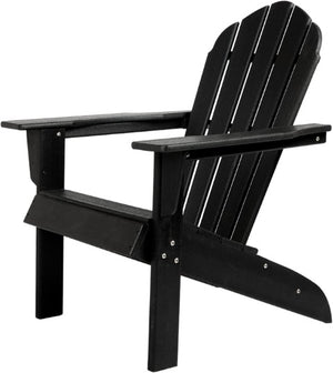 Homeroots 32" Stylish Black Heavy Duty Plastic Adirondack Chair For Indoor & Outdoor Relaxation & Comfort  Plastic 483896