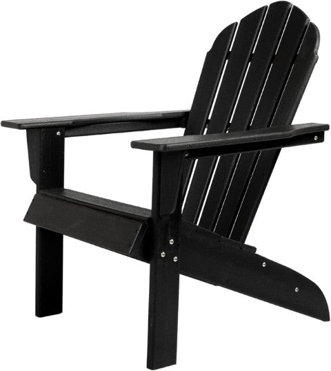 Homeroots 32" Stylish Black Heavy Duty Plastic Adirondack Chair For Indoor & Outdoor Relaxation & Comfort  Plastic 483896