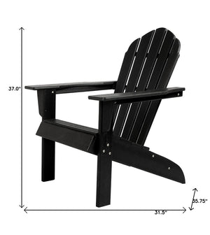 Homeroots 32" Stylish Black Heavy Duty Plastic Adirondack Chair For Indoor & Outdoor Relaxation & Comfort  Plastic 483896