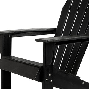 Homeroots 32" Stylish Black Heavy Duty Plastic Adirondack Chair For Indoor & Outdoor Relaxation & Comfort  Plastic 483896