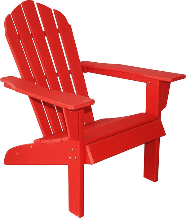 Homeroots 32" Chic Red Heavy Duty Plastic Adirondack Chair - Stylish Outdoor Lounge Seating For Any Space  Plastic 483897