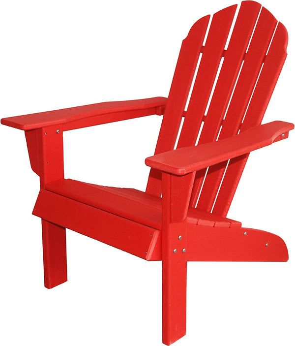 Homeroots 32" Chic Red Heavy Duty Plastic Adirondack Chair - Stylish Outdoor Lounge Seating For Any Space  Plastic 483897