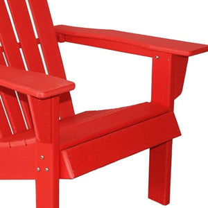 Homeroots 32" Chic Red Heavy Duty Plastic Adirondack Chair - Stylish Outdoor Lounge Seating For Any Space  Plastic 483897
