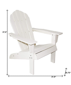 Homeroots 32" Chic White Heavy Duty Plastic Adirondack Chair For Outdoor Relaxation & Stylish Comfort  Plastic 483898