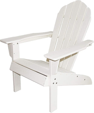 Homeroots 32" Chic White Heavy Duty Plastic Adirondack Chair For Outdoor Relaxation & Stylish Comfort  Plastic 483898