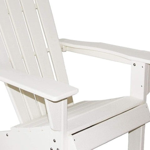 Homeroots 32" Chic White Heavy Duty Plastic Adirondack Chair For Outdoor Relaxation & Stylish Comfort  Plastic 483898