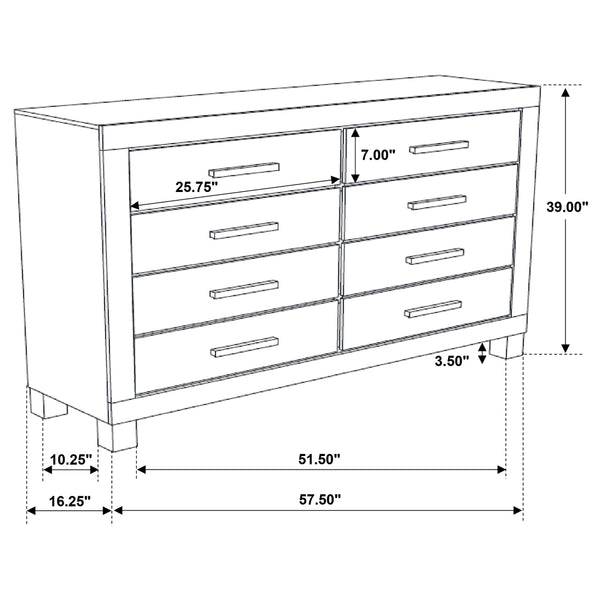 English Elm Greely Rustic Golden Brown 4-Piece Bedroom Set with Tall Headboard, Footboard Storage, Ample Drawers B062S01003