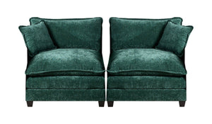 English Elm Cloud Modular Two Seat Sofa Chenille Upholstered Cushioned Couch for Apartment Living Green W1143P378633