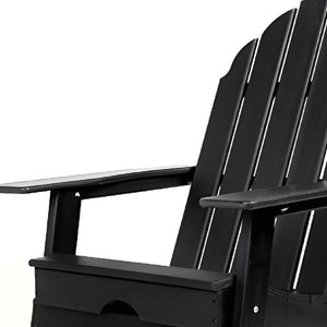 Homeroots 30" Chic Black Heavy Duty Plastic Adirondack Chair For Stylish Indoor & Outdoor Relaxation  Plastic 483904