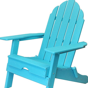 Homeroots 30" Turquoise Blue Heavy Duty Plastic Adirondack Chair - Stylish Comfort For Your Outdoor Retreat  Plastic 483905