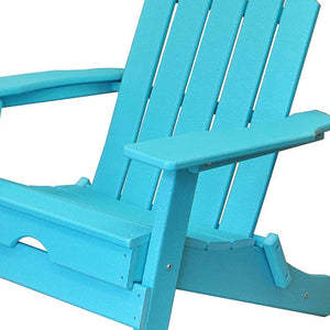 Homeroots 30" Turquoise Blue Heavy Duty Plastic Adirondack Chair - Stylish Comfort For Your Outdoor Retreat  Plastic 483905