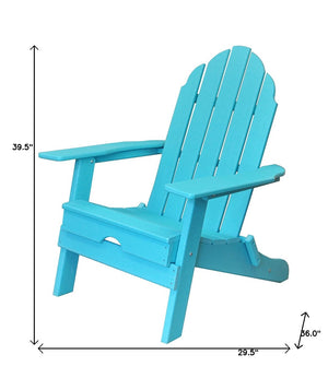 Homeroots 30" Turquoise Blue Heavy Duty Plastic Adirondack Chair - Stylish Comfort For Your Outdoor Retreat  Plastic 483905