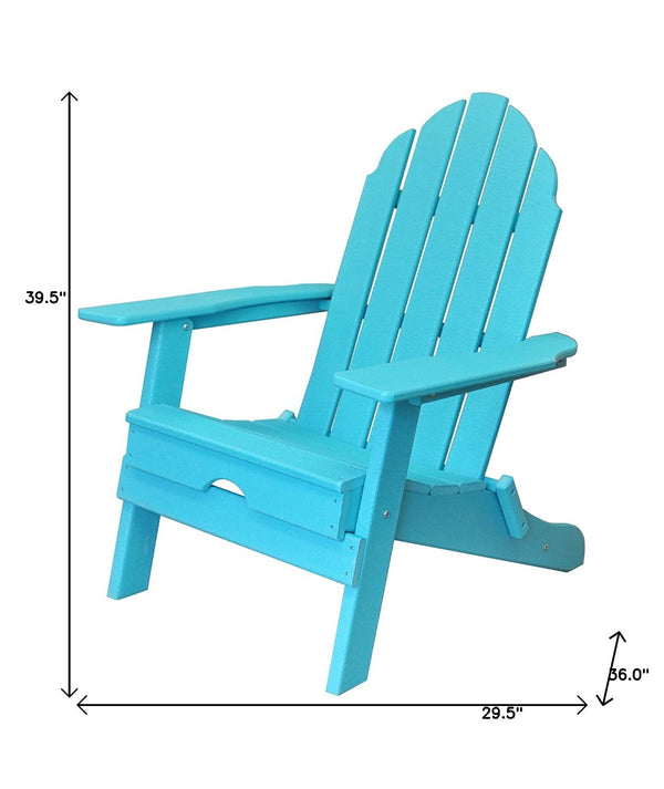 Homeroots 30" Turquoise Blue Heavy Duty Plastic Adirondack Chair - Stylish Comfort For Your Outdoor Retreat  Plastic 483905