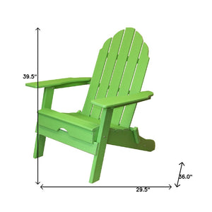 Homeroots 30" Green Heavy Duty Plastic Adirondack Chair - Stylish Indoor/Outdoor Seating For Relaxation & Vibe  Plastic 483906