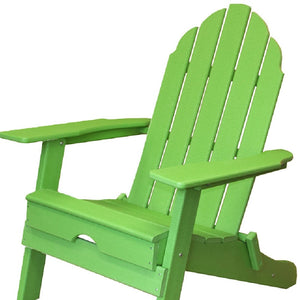 Homeroots 30" Green Heavy Duty Plastic Adirondack Chair - Stylish Indoor/Outdoor Seating For Relaxation & Vibe  Plastic 483906