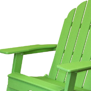 Homeroots 30" Green Heavy Duty Plastic Adirondack Chair - Stylish Indoor/Outdoor Seating For Relaxation & Vibe  Plastic 483906