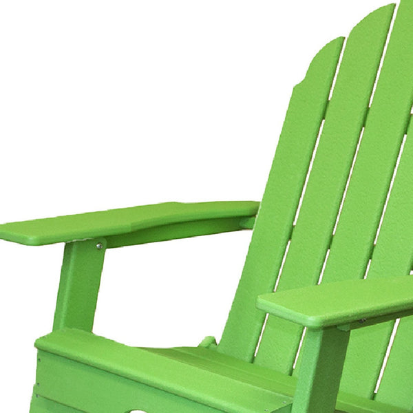 Homeroots 30" Green Heavy Duty Plastic Adirondack Chair - Stylish Indoor/Outdoor Seating For Relaxation & Vibe  Plastic 483906