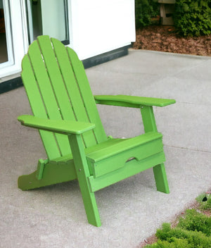 Homeroots 30" Green Heavy Duty Plastic Adirondack Chair - Stylish Indoor/Outdoor Seating For Relaxation & Vibe  Plastic 483906