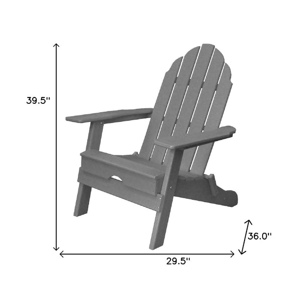 Homeroots 30" Gray Heavy Duty Adirondack Chair - Stylish Comfort For Indoor & Outdoor Relaxation Spaces  Plastic 483907