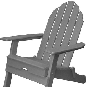 Homeroots 30" Gray Heavy Duty Adirondack Chair - Stylish Comfort For Indoor & Outdoor Relaxation Spaces  Plastic 483907