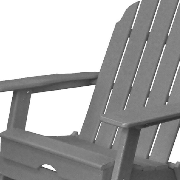 Homeroots 30" Gray Heavy Duty Adirondack Chair - Stylish Comfort For Indoor & Outdoor Relaxation Spaces  Plastic 483907