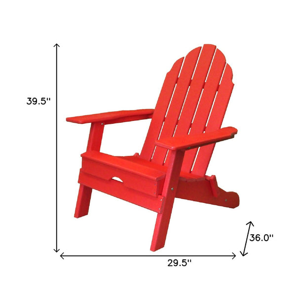 Homeroots 30" Red Heavy Duty Plastic Adirondack Chair - Chic Indoor/Outdoor Seating For Style & Comfort  Plastic 483908