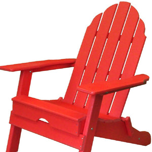 Homeroots 30" Red Heavy Duty Plastic Adirondack Chair - Chic Indoor/Outdoor Seating For Style & Comfort  Plastic 483908