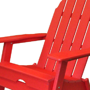 Homeroots 30" Red Heavy Duty Plastic Adirondack Chair - Chic Indoor/Outdoor Seating For Style & Comfort  Plastic 483908