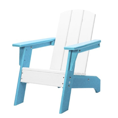 Homeroots 23" Blue And White Heavy Duty Plastic Adirondack Chair For Kids - Perfect For Outdoor Relaxation!  Plastic 483912