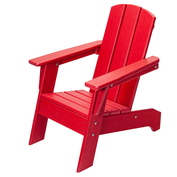 Homeroots 23" Red Mini Adirondack Chair – Heavy Duty Plastic, Weather-resistant, Perfect For Kids' Outdoor Fun!  Plastic 483913