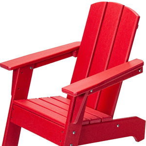 Homeroots 23" Red Mini Adirondack Chair – Heavy Duty Plastic, Weather-resistant, Perfect For Kids' Outdoor Fun!  Plastic 483913