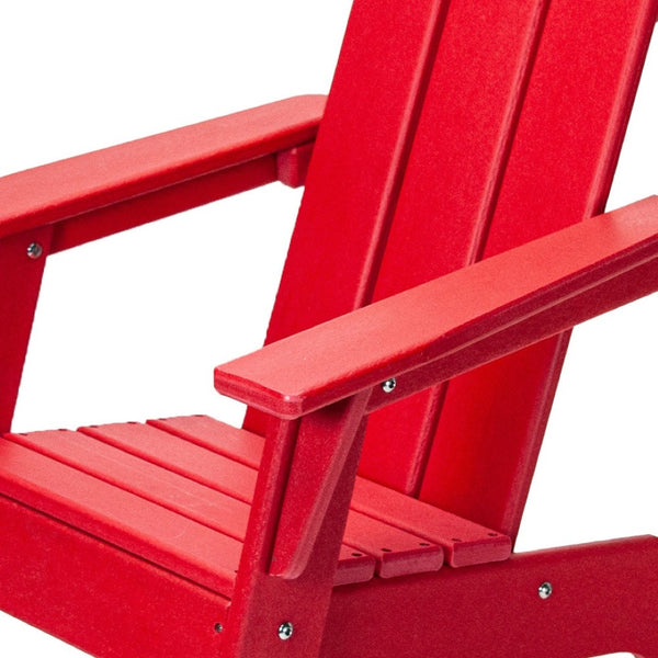 Homeroots 23" Red Mini Adirondack Chair – Heavy Duty Plastic, Weather-resistant, Perfect For Kids' Outdoor Fun!  Plastic 483913
