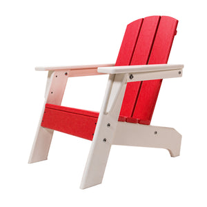 Homeroots 23" Red And White Heavy Duty Plastic Adirondack Chair For Kids - Stylish Comfort For Outdoor Fun  Plastic 483914