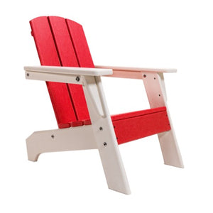 Homeroots 23" Red And White Heavy Duty Plastic Adirondack Chair For Kids - Stylish Comfort For Outdoor Fun  Plastic 483914
