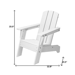 Homeroots 23" White Heavy Duty Plastic Adirondack Chair For Kids - Stylish, Weather-resistant Comfort!  Plastic 483915