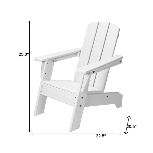 Homeroots 23" White Heavy Duty Plastic Adirondack Chair For Kids - Stylish, Weather-resistant Comfort!  Plastic 483915