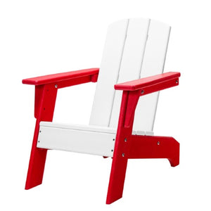 Homeroots 23" Red And White Heavy Duty Plastic Adirondack Chair For Kids - Stylish Comfort For Outdoor Fun  Plastic 483916