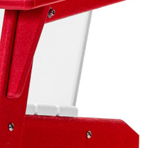 Homeroots 23" Red And White Heavy Duty Plastic Adirondack Chair For Kids - Stylish Comfort For Outdoor Fun  Plastic 483916