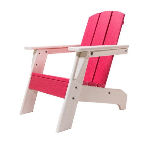 Homeroots 23" Pink And White Heavy Duty Plastic Adirondack Chair For Kids - Stylish, Weather Resistant Comfort  Plastic 483917